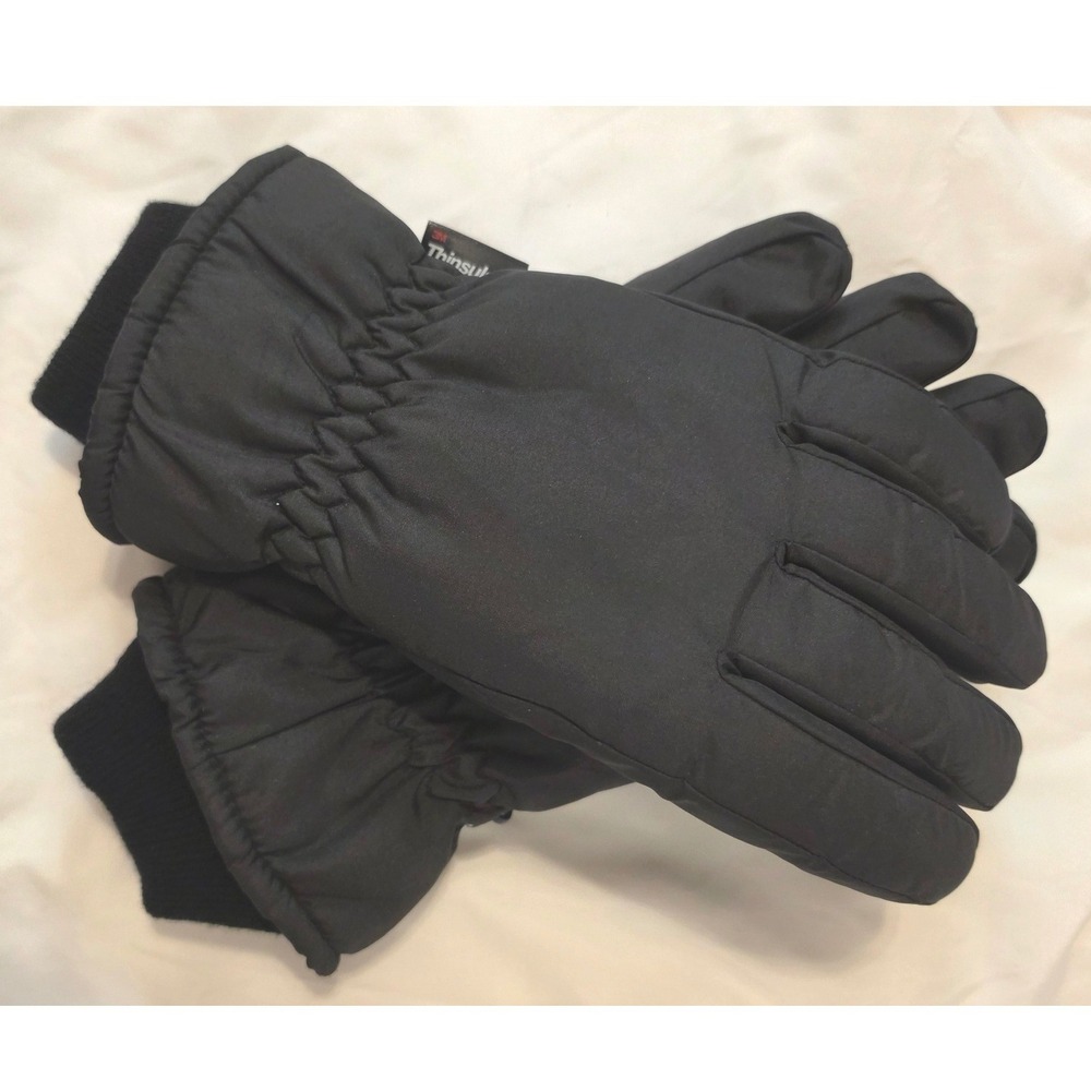 Mens 3M Thinsulate 40g Winter Gloves Black Thermal Insulated Ski Snow Mittens